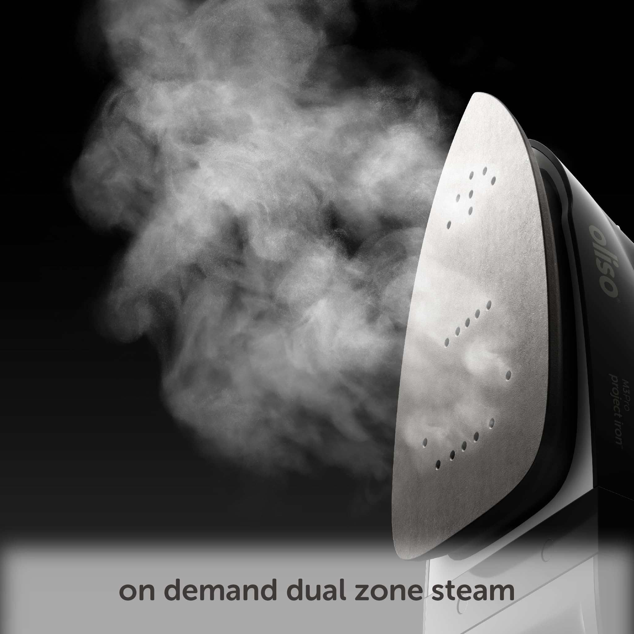 Oliso M3Pro Project Steam Iron with Solemate - 1000 Watt Ceramic Soleplate Steam Iron | Coral
