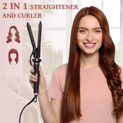 Ufree 5 in 1 Curling Iron with Interchangeable Ceramic Barrels (0.35"-1.25"), Curling Wand Set with Flat Iron Hair Straightener, Women Gifts