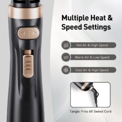Beautimeter 3-in-1 Hot Air Styler: Rotating Blow Dryer Brush with 2-Inch and 1.5-Inch Brushes