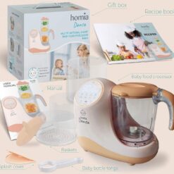 Homia Baby Food Maker Chopper Grinder - Mills and Steamer 8 in 1 Processor for Toddlers, Auto Shut-Off, 110V Only