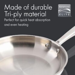 Kenmore Elite Devon Heavy Gauge Stainless Steel Tri-Ply Impact Bonded Induction Cookware Set, 10-Piece