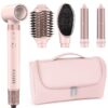 MESCOMB 5 in 1 High-Speed Hot Air Styler - Professional Frizz-Free Blow Dryer Brush - Curl, Volumize, Straighten with Travel Bag