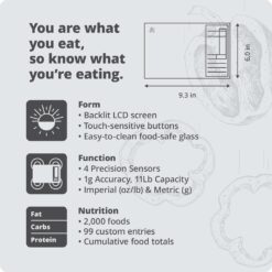Nutrition Scale by Greater Goods with Food Grade Glass, Perfect for Calorie Counting, Meal Prep, and Weight Loss (Silver)