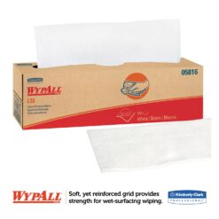 WypAll General Clean L30 Heavy Duty Cleaning Towels (05816), Strong and Soft Wipes, White, 120 Sheets / Pop-Up Box, 6 Boxes / Case, 720 Wipes / Case
