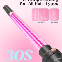 Wavytalk 5 in 1 Curling Iron,Curling Wand Set with Curling Brush and 4 Interchangeable Ceramic Curling Wand(0.5”-1.25”)