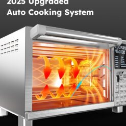 Nuwave Bravo XL Pro Air Fryer Toaster Oven, Improved 100% Super Convection, Quicker & Crispier Results, Stainless Steel