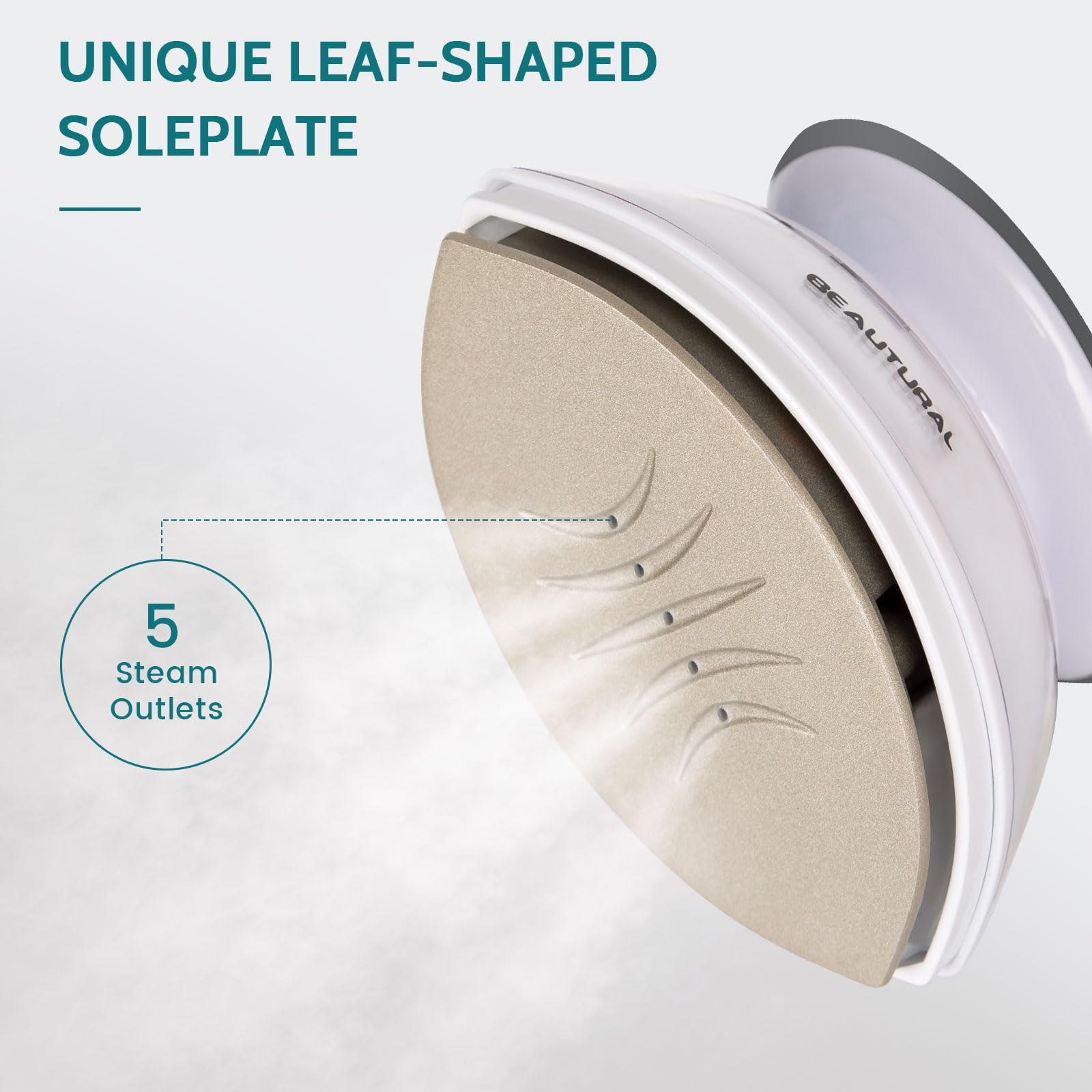 BEAUTURAL Mini Travel Steam Iron for Clothes with Dual Voltage, Non-Stick Soleplate, Anti-Slip Handle