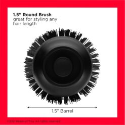 REVLON One-Step Root Booster Round Blow Dryer Brush and Hair Styler, Boost Roots, 1 ½ inch Barrel (Black)