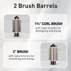 Beautimeter 3-in-1 Hot Air Styler: Rotating Blow Dryer Brush with 2-Inch and 1.5-Inch Brushes
