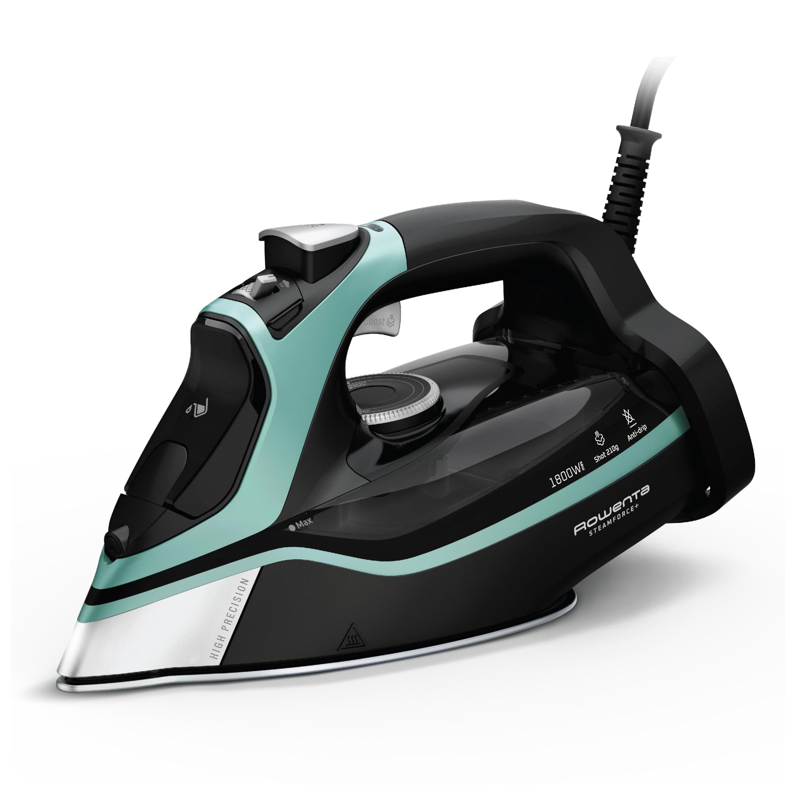 Rowenta Steam Force Stainless Steel Soleplate Steam Iron for Clothes 400 Microsteam Holes 1800 Watts Ironing, Fabric Steamer