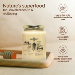 Oneroot Canadian Flower Honey - 1kg / 2.2lbs, Honey Wildflower Unfiltered, Unheated & Creamed