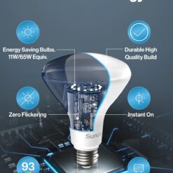 Sunco 12 Pack BR30 LED Light Bulbs, Recessed Can Light Bulbs, CRI93 850 LM, 11W Equivalent 65W, 2700K Soft White, E26 Base