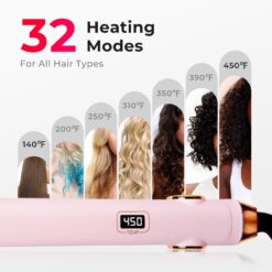 TYMO Flat Iron Hair Straightener and Curler 2 in 1 with 10s Fast Heating, 1 Inch Professional Titanium Straightening Curling Iron