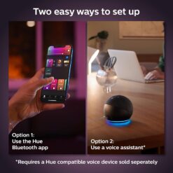 Philips Hue Smart 40W B39 Candle-Shaped LED Bulb, White and Color Ambiance Color, Changing Light, 1 Pack
