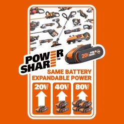 WORX Nitro 40V 12'' Electric Snow Shovel, 4-Car Driveway Cordless Snow Thrower, 2 Speeds Brushless Motor, WG460