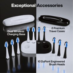 Aquasonic Duo Dual Handle Ultra Whitening 40,000 VPM Wireless Charging Electric ToothBrushes