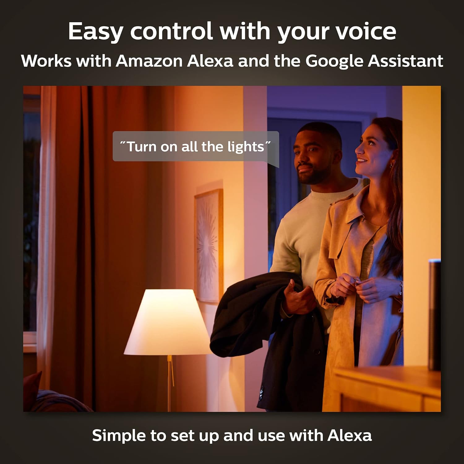 Philips Hue Smart 40W B39 Candle-Shaped LED Bulb, White and Color Ambiance Color, Changing Light, 1 Pack