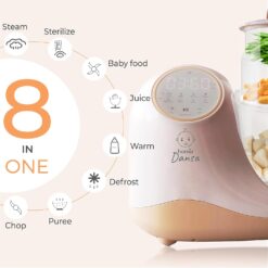 Homia Baby Food Maker Chopper Grinder - Mills and Steamer 8 in 1 Processor for Toddlers, Auto Shut-Off, 110V Only