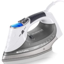 BEAUTURAL 1800-Watt Steam Iron with Digital LCD Screen, Double-Layer and Ceramic Coated Soleplate, 3-Way Auto-Off
