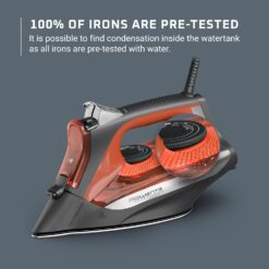 Rowenta Iron Steamer for Clothes, Stainless Steel Soleplate Steam Iron, Microsteam Holes, 1700 Watts, Black, DW2360