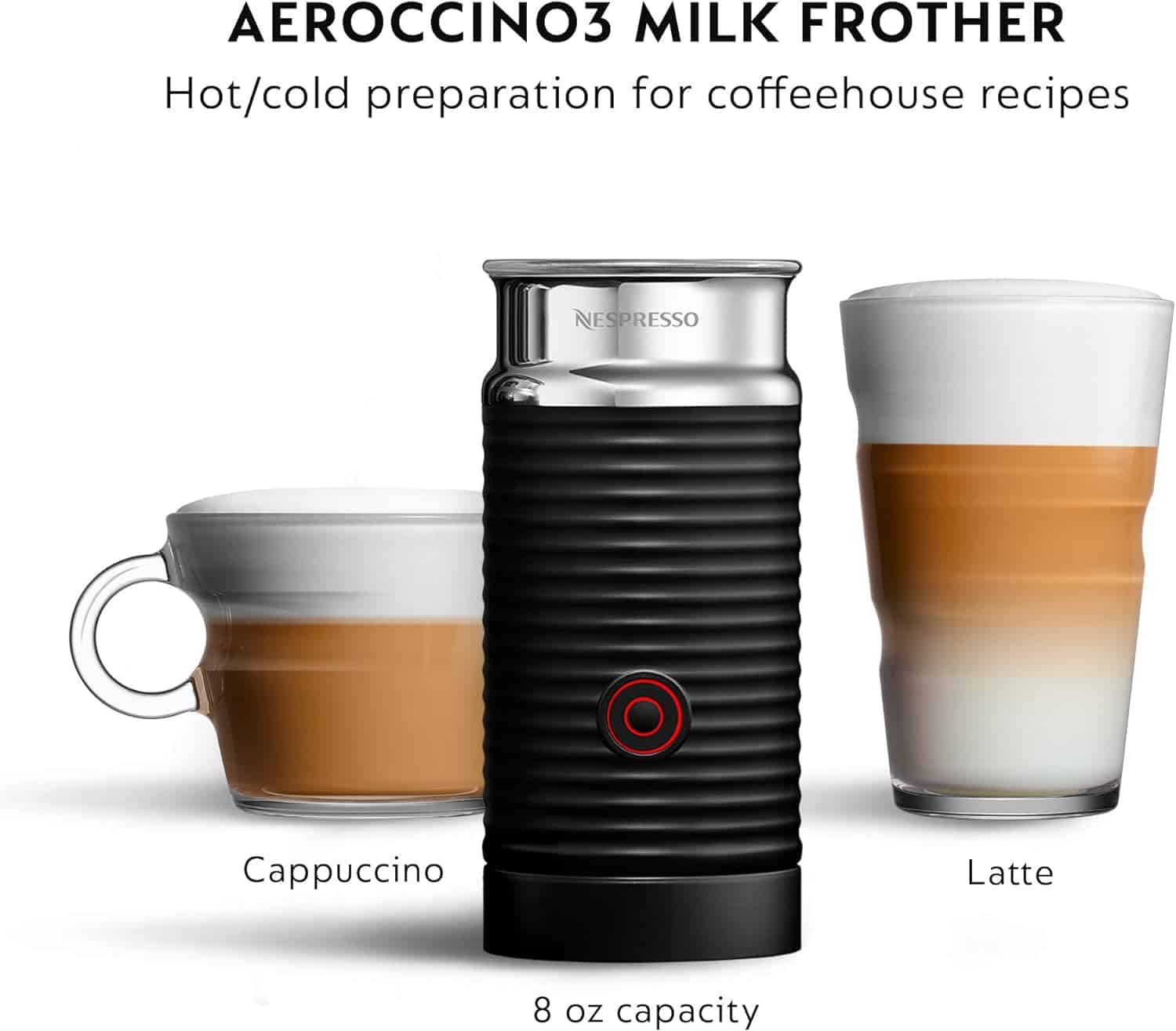 Nespresso Vertuo Plus Deluxe Coffee and Espresso Maker by De'Longhi, Titan with Aeroccino Milk Frother, 110 Volts