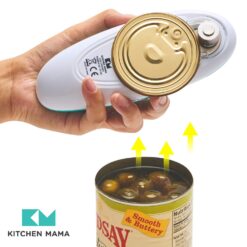 Kitchen Mama Auto Electric Can Opener – Automatic, Hands Free, Smooth Edge, Battery Operated (Teal)