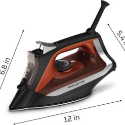 Rowenta Iron Steamer for Clothes, Stainless Steel Soleplate Steam Iron, Microsteam Holes, 1700 Watts, Black, DW2360