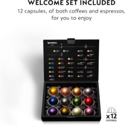 Nespresso Vertuo Plus Deluxe Coffee and Espresso Maker by De'Longhi, Titan with Aeroccino Milk Frother, 110 Volts