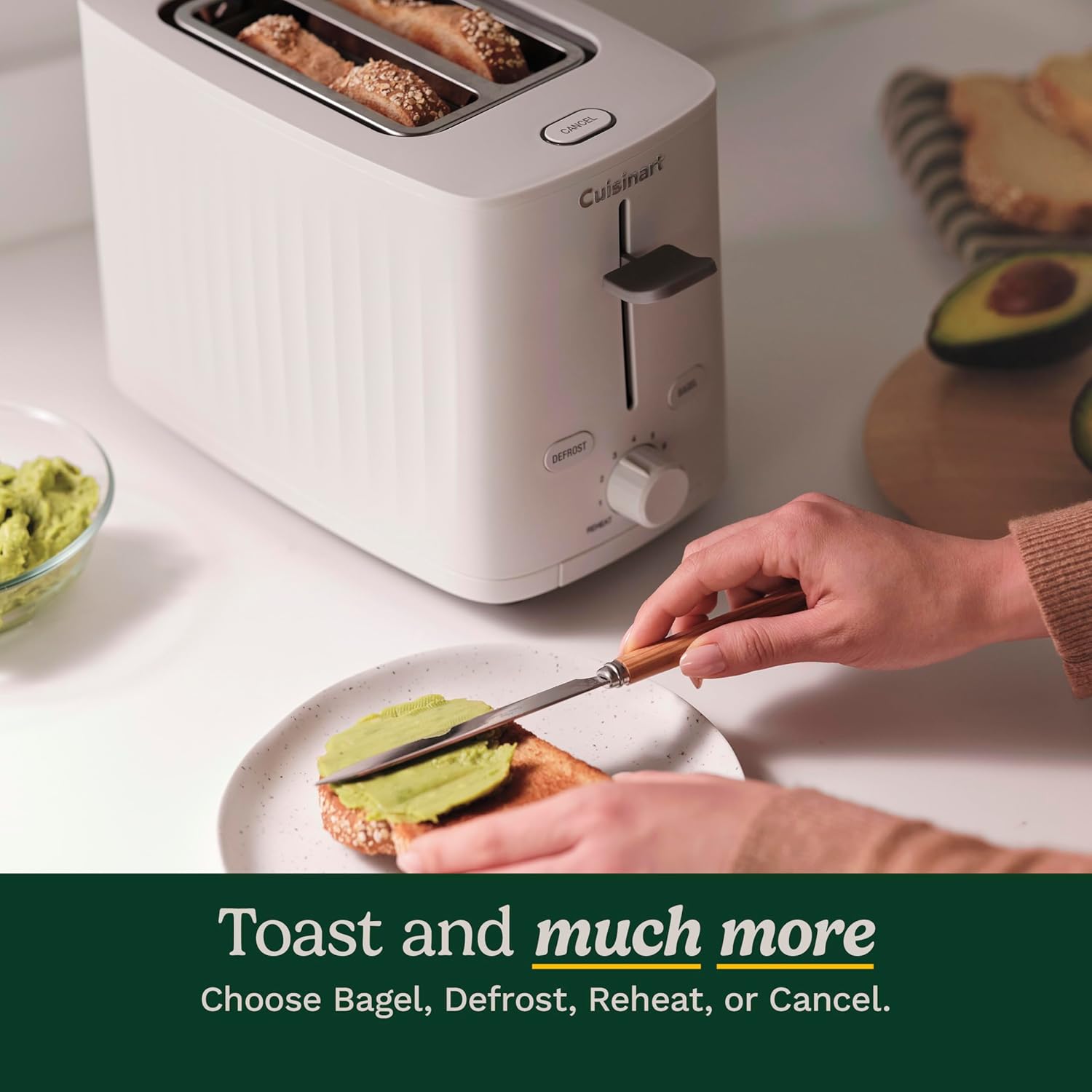 Cuisinart Soho Collection 2-Slice Toaster, 7 Toaster Setting, Defrost, Reheat, and Bagel Setting, Convenient Rear Cord Storage, Truffle, CPT-7TR
