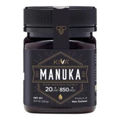 Kiva Raw Manuka Honey Certified UMF 20+, MGO 850+ 100% Pure New Zealand Honey - Non-GMO, Traceable, Non-Glyphosate (8.8 oz)