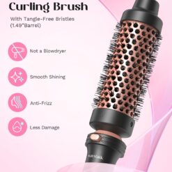 Wavytalk 5 in 1 Curling Iron,Curling Wand Set with Curling Brush and 4 Interchangeable Ceramic Curling Wand(0.5”-1.25”)