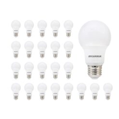 SYLVANIA LED A19 Light Bulb, 60W Equivalent, Efficient 8.5W, 10 Year, 2700K, 800 Lumens - 24 Pack (74765), Packaging may vary.