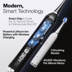 Aquasonic Duo Dual Handle Ultra Whitening 40,000 VPM Wireless Charging Electric ToothBrushes