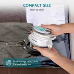 BEAUTURAL Mini Travel Steam Iron for Clothes with Dual Voltage, Non-Stick Soleplate, Anti-Slip Handle