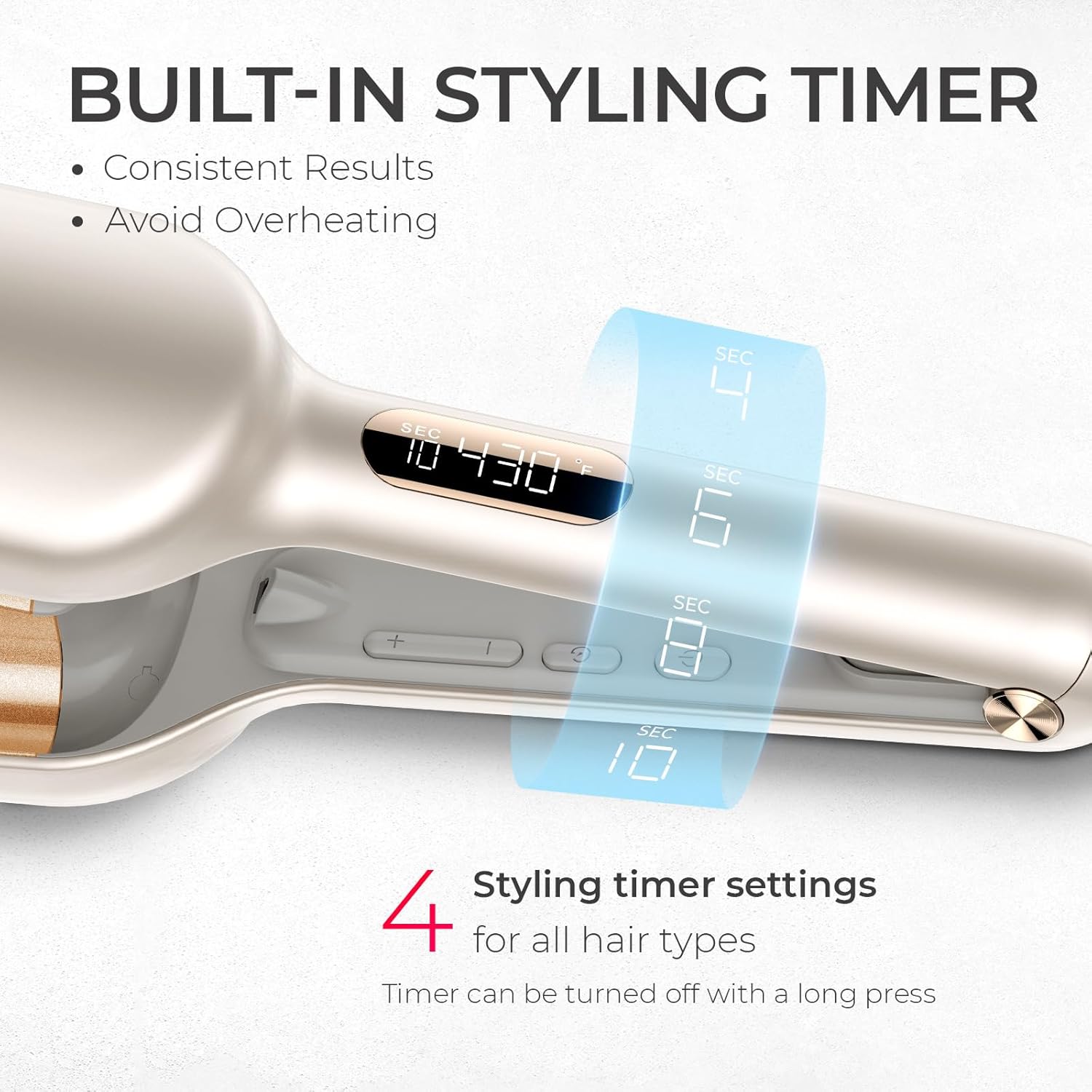 Curling Iron Hair Crimper Waver TYMO ROVY Beach Waves Curling Wand, Ionic Deep Waver Hair Curler Tool with Ceramic 3 Barrel, 1.25 Inch