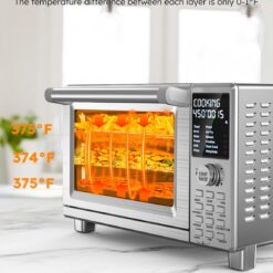 Nuwave Bravo XL Pro Air Fryer Toaster Oven, Improved 100% Super Convection, Quicker & Crispier Results, Stainless Steel