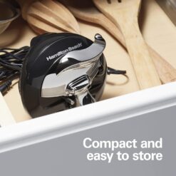 Hamilton Beach Walk 'n Cut Electric Can Opener for Kitchen, Automatic and Hand-Free, Cordless & Rechargeable, Black