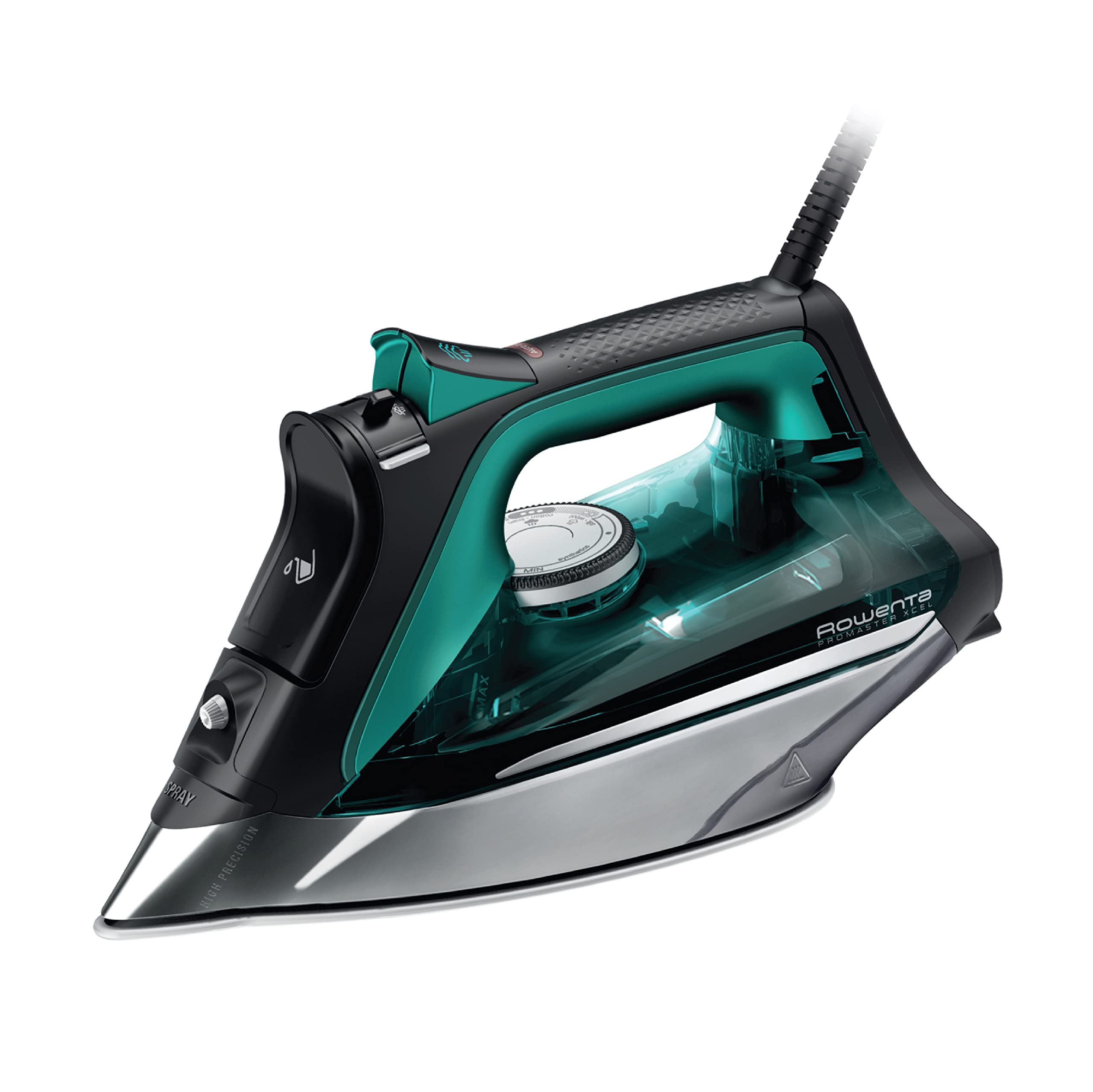 Rowenta Iron Pro Master Stainless Steel Soleplate Steam Iron for Clothes, 210 g/min, 400 Microsteam Holes, 1775 Watts