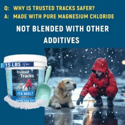 Ice Melt, Pet Safe Ice Melt, 15 LBS Premium Snow Melter, Pure Magnesium Chloride, Safer for Pets, Concrete, Effective to -35 F, 15 lb