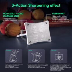 Grihot Professional Knife Sharpener, 3-Action Streamlined Sailboat Design for Effortless Knife Sharpening