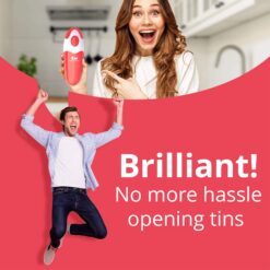 Kitchen Mama Auto Electric Can Opener - Automatic, Hands Free, Smooth Edge, Battery Operated (Red)