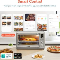 COSORI Air Fryer Toaster Oven Combo 13-in-1, 32Qt APP & Voice Control Convection Oven Countertop, Silver, Stainless Steel