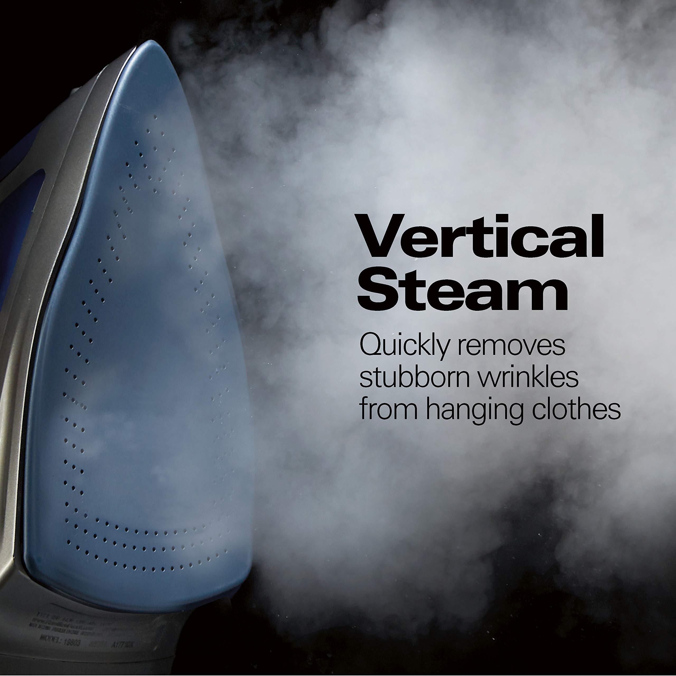 Hamilton Beach Steam Iron & Vertical Steamer for Clothes with Scratch-Resistant Durathon Soleplate, 1500 Watts, Blue
