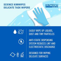Kimtech 34133 Kimwipes Delicate Task Wipers, 1-Ply, 11 4/5 x 11 4/5, 198 Count (Pack of 15), White