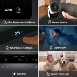 COWAY Air Purifier for Home Bedroom, 2-in-1 with Fan, True HEPA Filter for Smoke, Allergies, Pet Dander, Odor, Air Quality Monitor, White