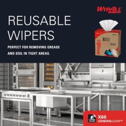 Wypall General Clean X60 Multi-Task Cleaning Cloths (34790), Pop-Up Box, White, 10 Boxes/Case, 126 Sheets/Box, 1,260 Sheets/Case