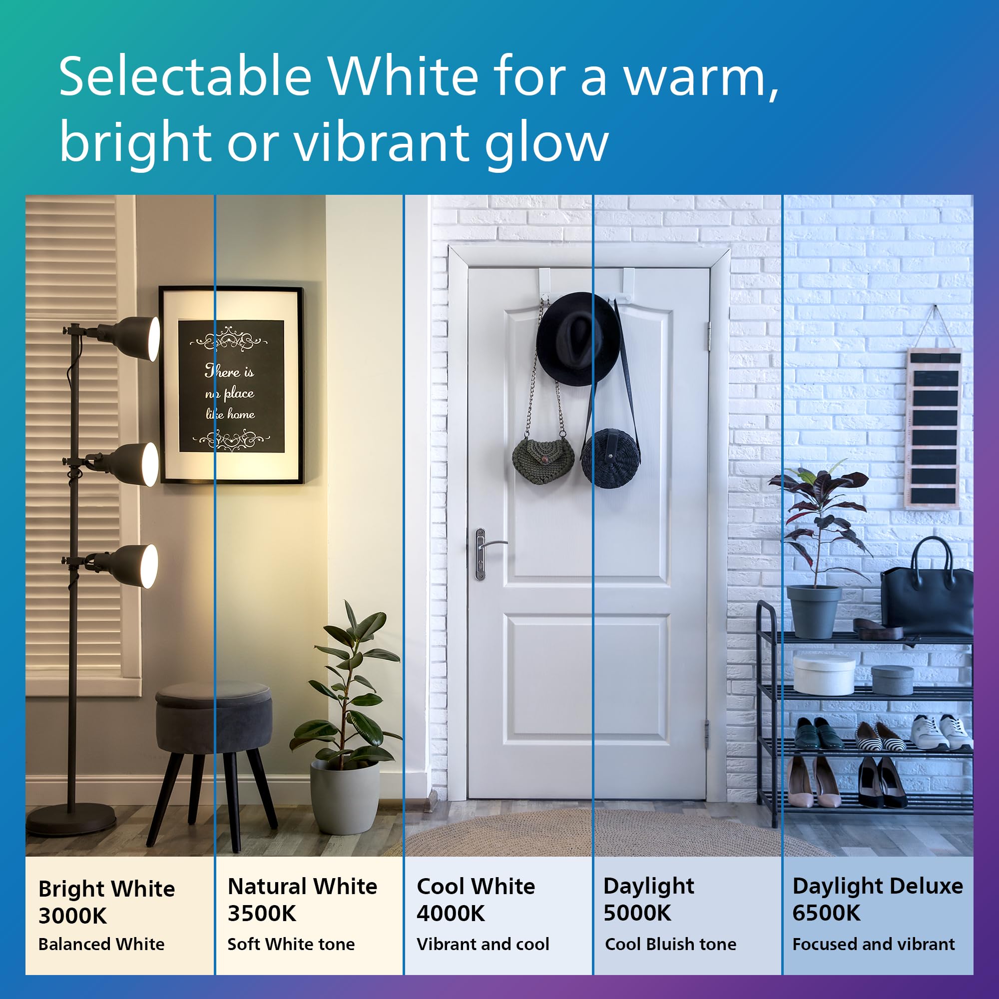 Philips LED A19 Selectable White Dimmable LED Light Bulbs - Flicker-Free 60w Light Bulbs with EyeComfort Technology - 12 Pack