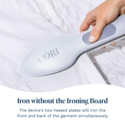 Nori Press Travel Steam Iron, Handheld Iron With Steam, No Ironing Board Required, Easy to Use w/ 6 Fabric Settings, White
