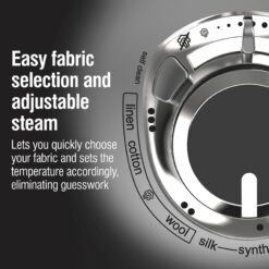 CHI Steam Iron for Clothes with 8’ Retractable Cord, 1700 Watts, 3-Way Auto Shutoff, 400+ Holes, Black/Chrome (13109)