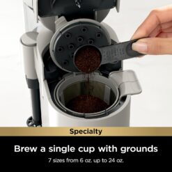 Ninja Pod & Grounds Specialty Single-Serve Coffee Maker, K-Cup Pod Compatible, Stone, PB051ST